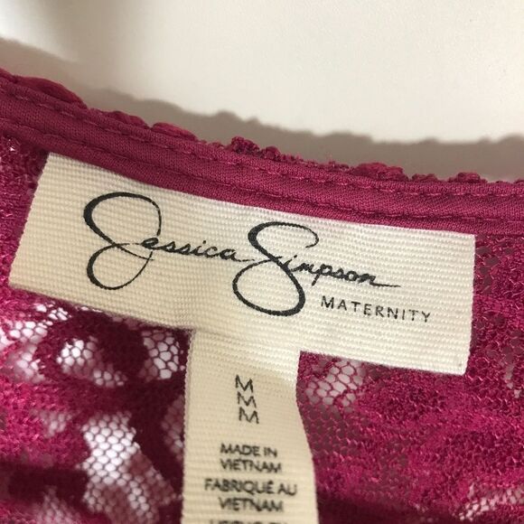Jessica Simpson Maternity Size Medium Red Lace Top 3/4 Sleeves Tank Line… - Picture 6 of 6